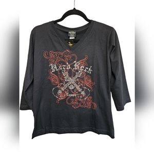 NWT Hard Rock Hotel T-shirt Black Tampa Bling Rhinestone Graphic Medium-C20